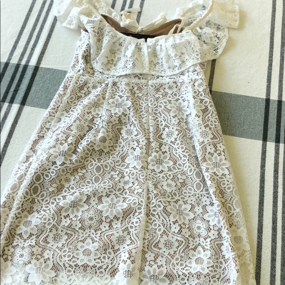 For Love and Lemons dress rosemary wedding bride mini floral white lace dress M - Picture 7 of 10